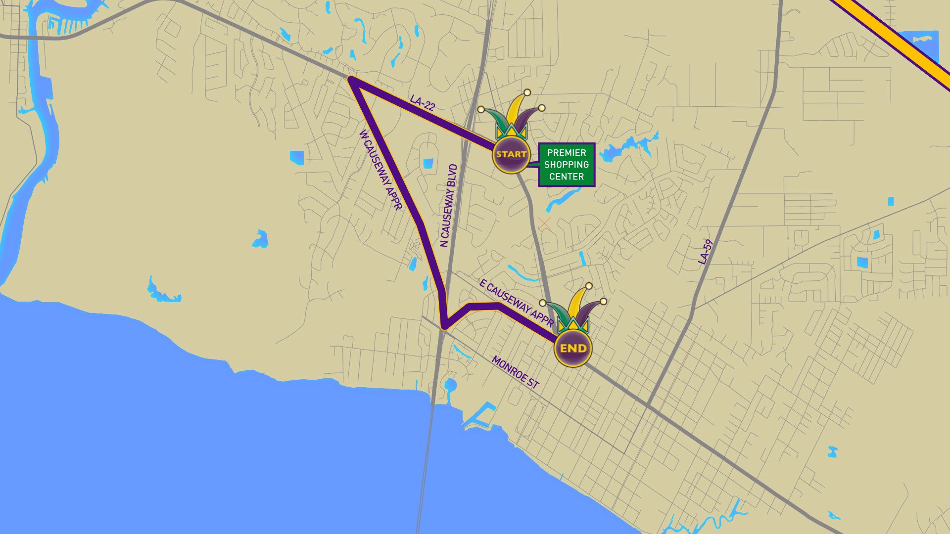 Krewe of Eve parade route mobile version